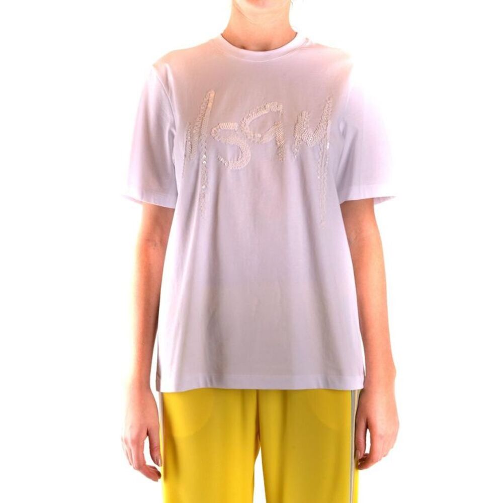 Msgm Logo Graphic Tee Women white Shirts